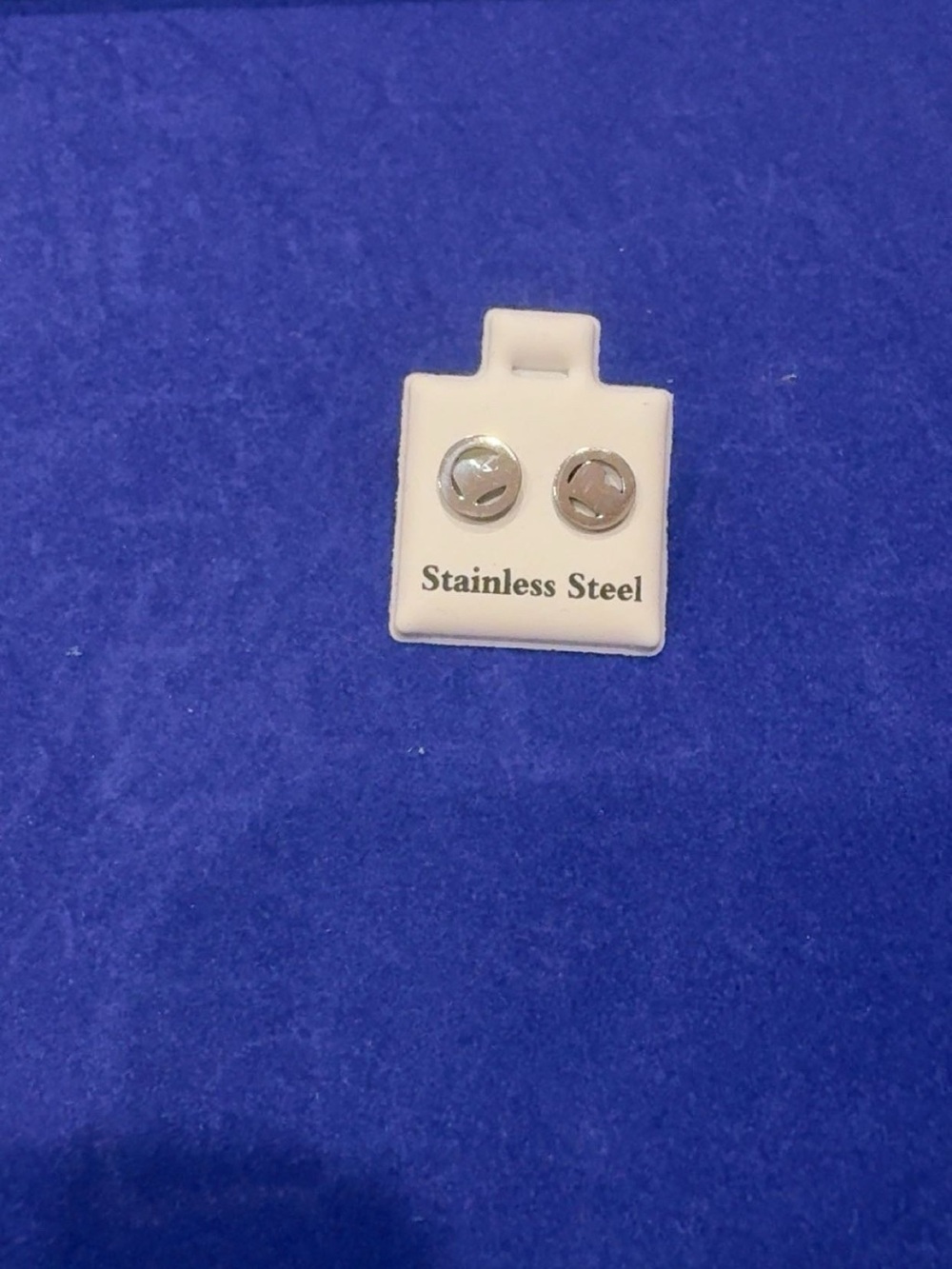 Stainless Steel heart Stud Earrings - Silver